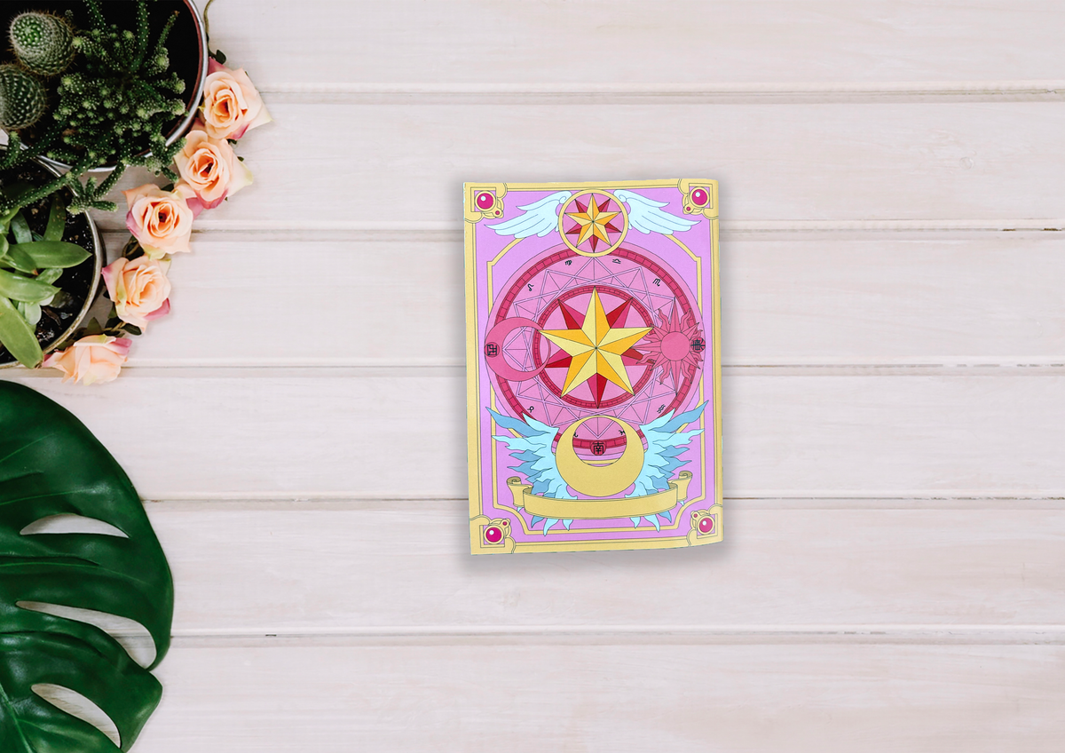 Libreta tamaño A6 grapada con interior en blanco inspirada en Sakura Cardcaptor