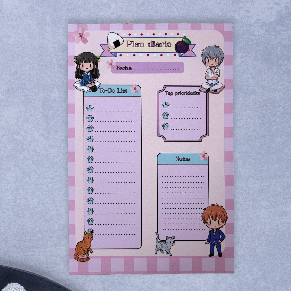 Set de papelería completo inspirado en Fruits Basket
