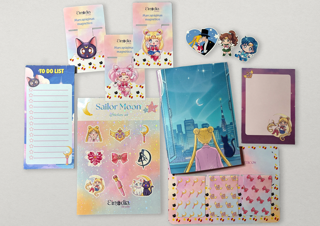 Set completo de papelería inspirado en Sailor Moon