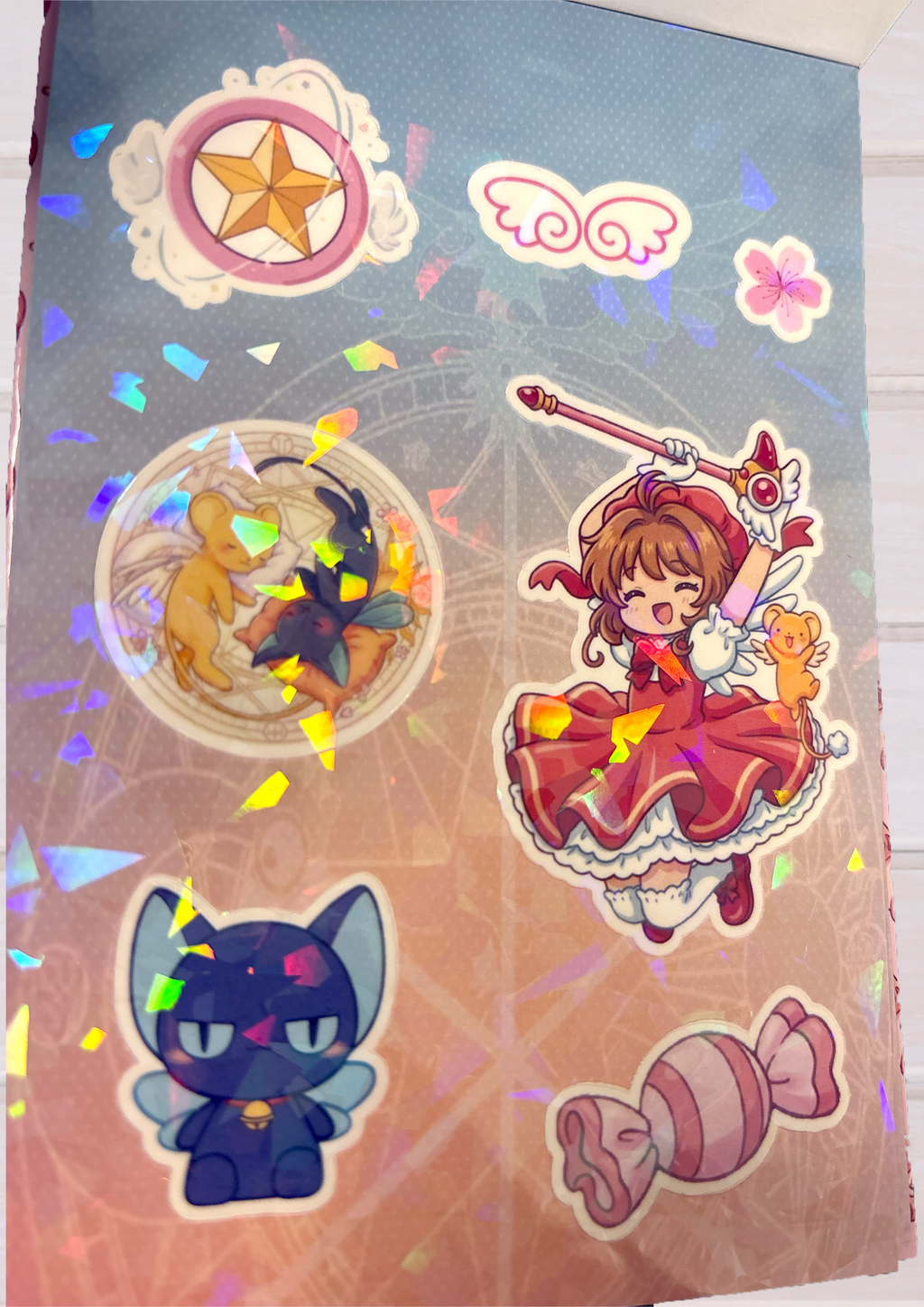 Libreta de Stickers holográficos inspirados en Sakura Cardcaptor